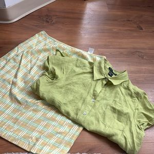 Business Skirt & Collard Shirt Set